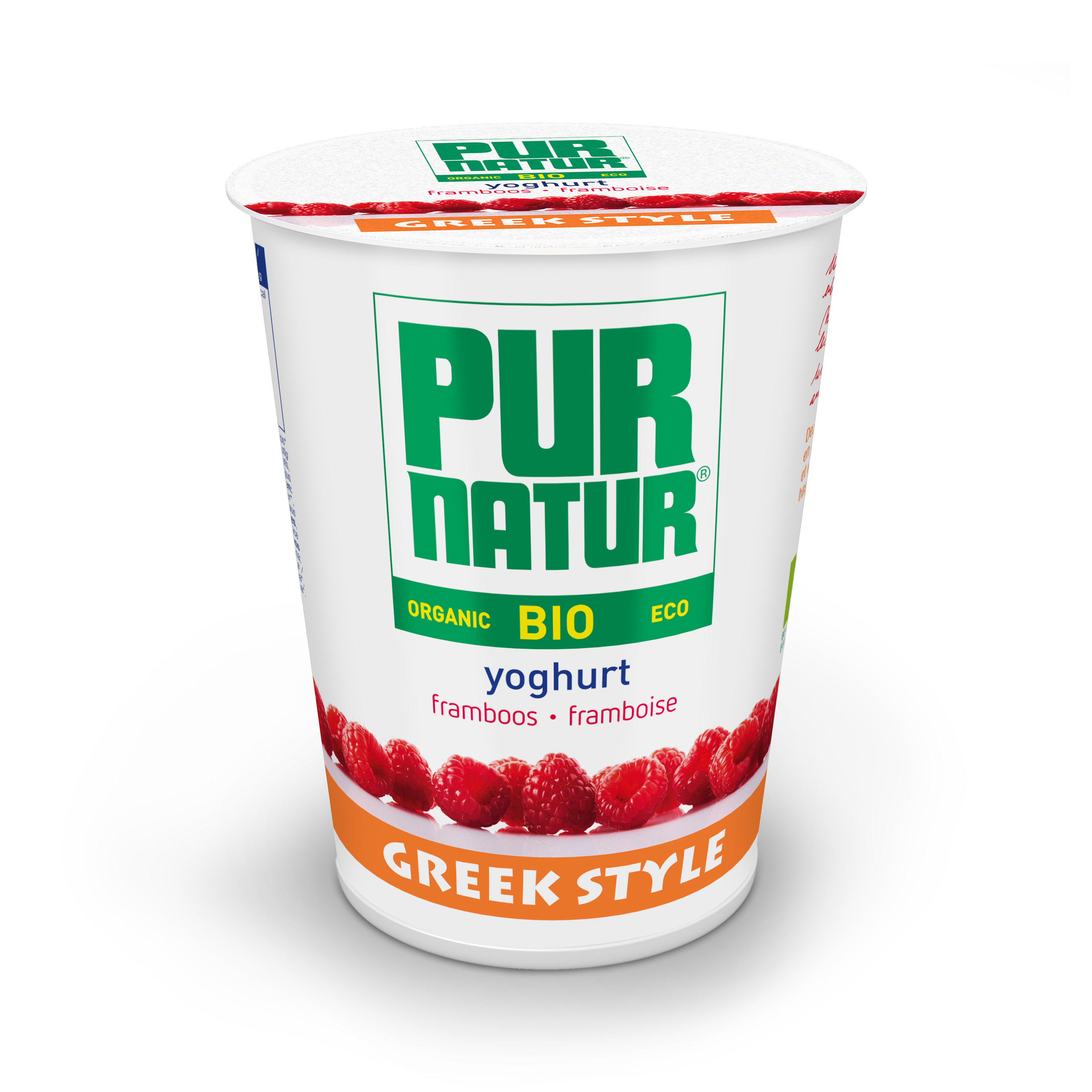 Pur Natur Yoghurt Greek style framboos bio 400g